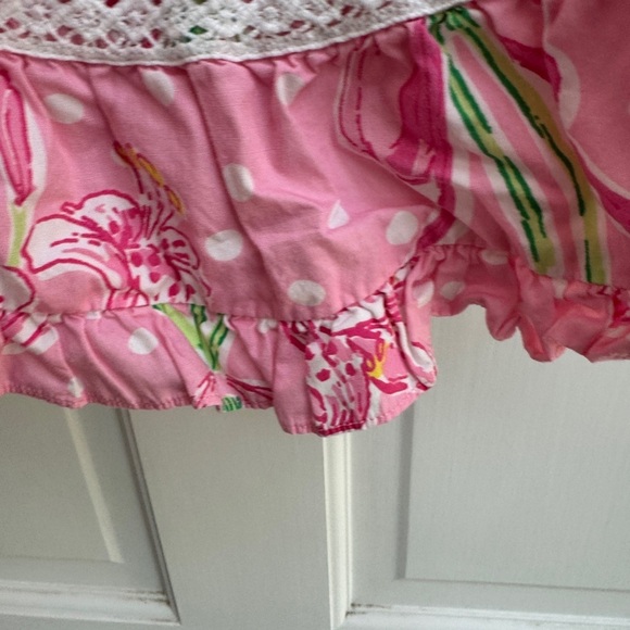 Lilly Pulitzer 3T Girls Pink & White Floral Ruffle Skirt - Picture 4 of 6